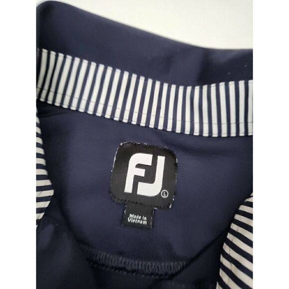footjoy golf polo navy blue sz large short sleeve polyester - Picture 5 of 8